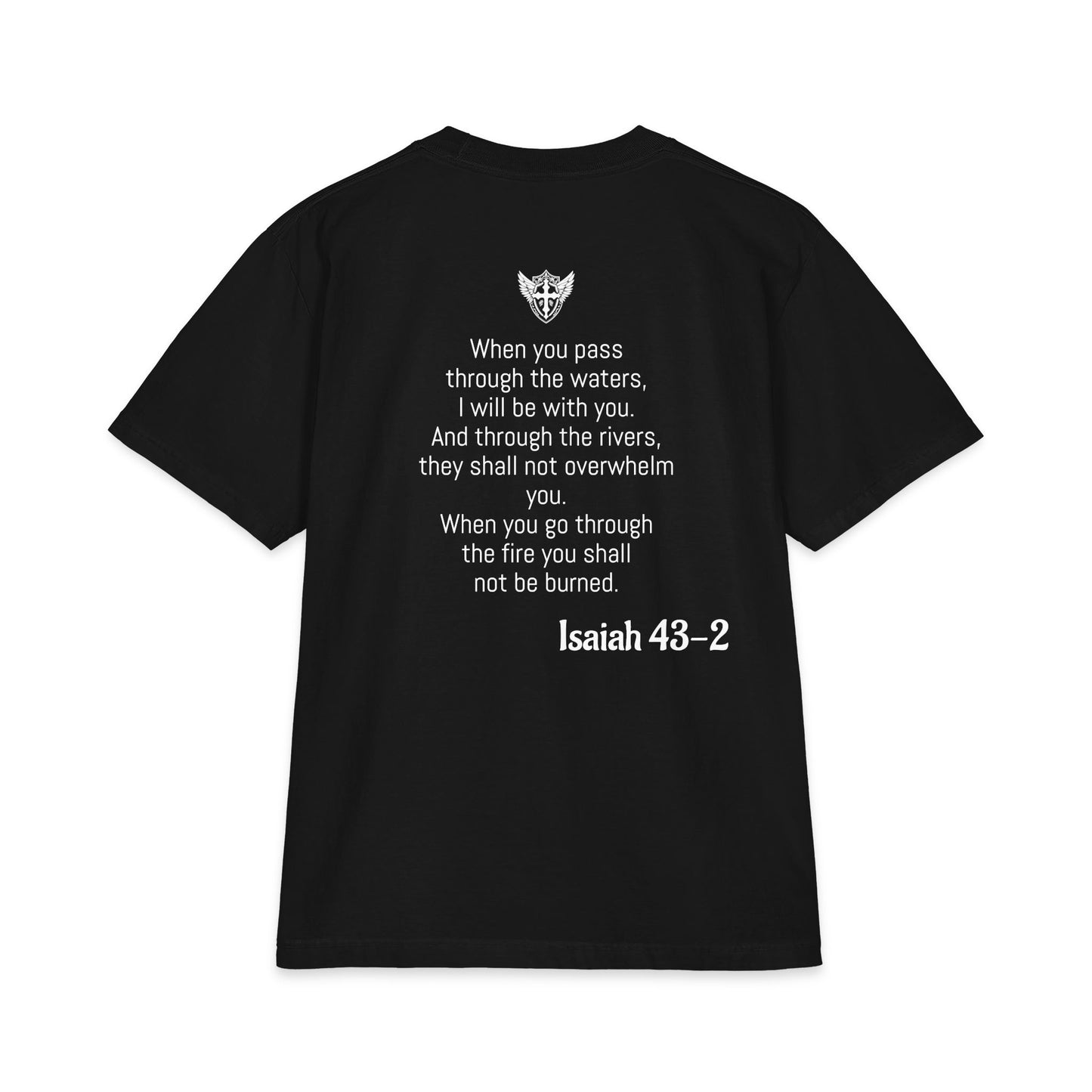 Scripture Back : Peter Surfer Max Heavyweight Isaiah 43-2 Tee