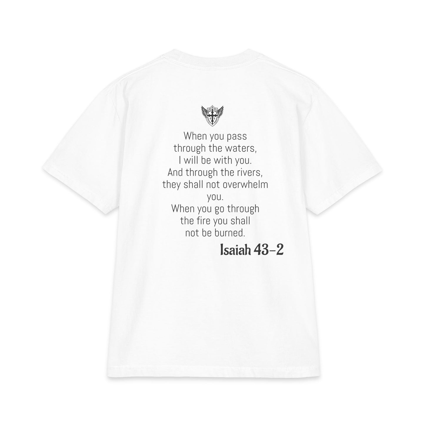 Scripture Back : Peter Surfer Max Heavyweight Isaiah 43-2 Tee