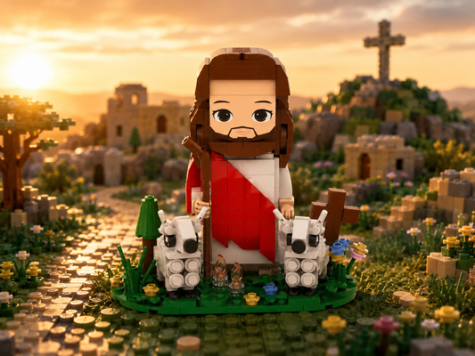 Jesus & Two Lambs
